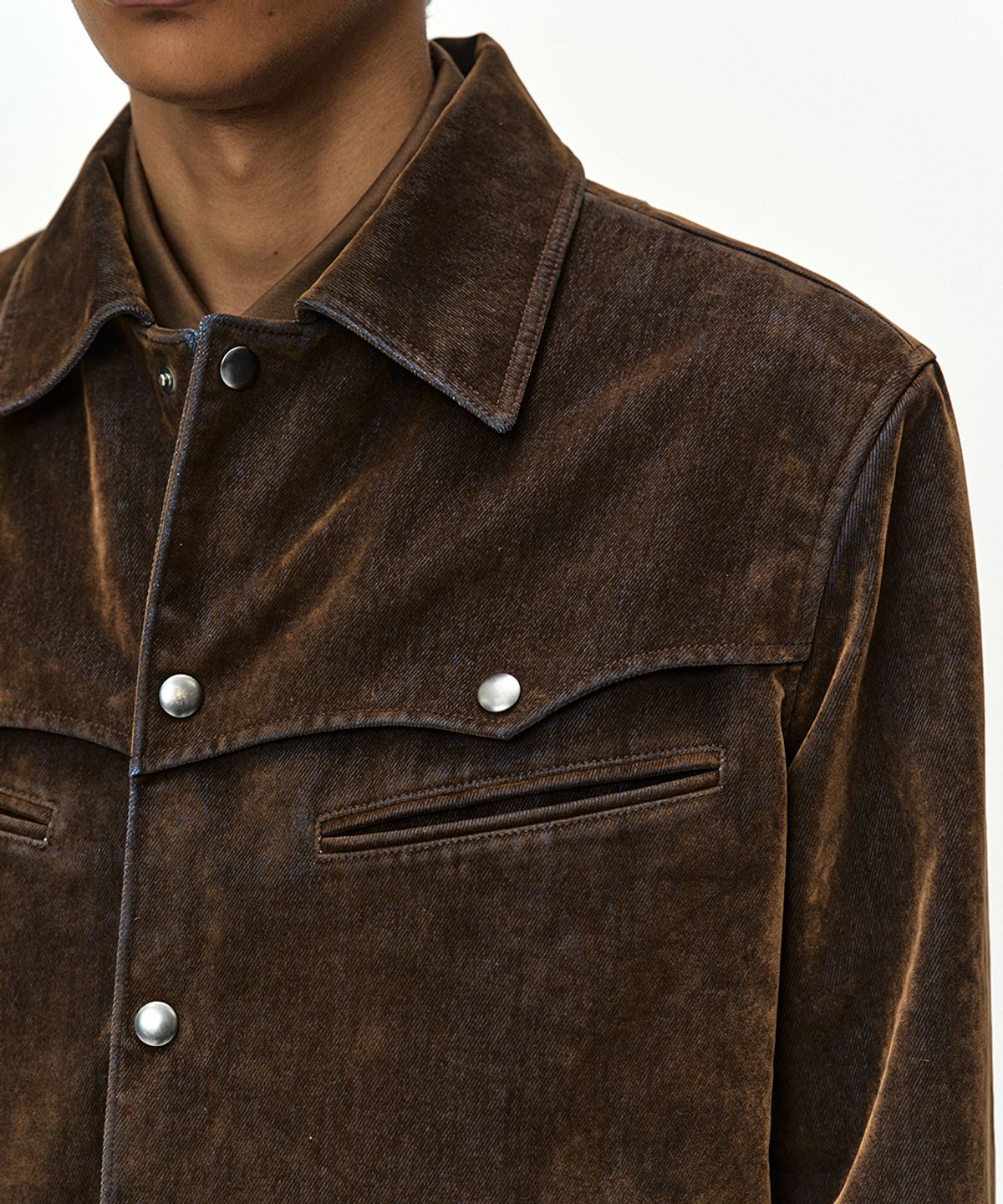앤더슨벨(ADSB ANDERSSON BELL) GEORGIA FLOCK VELVET JACKET (BROWN)