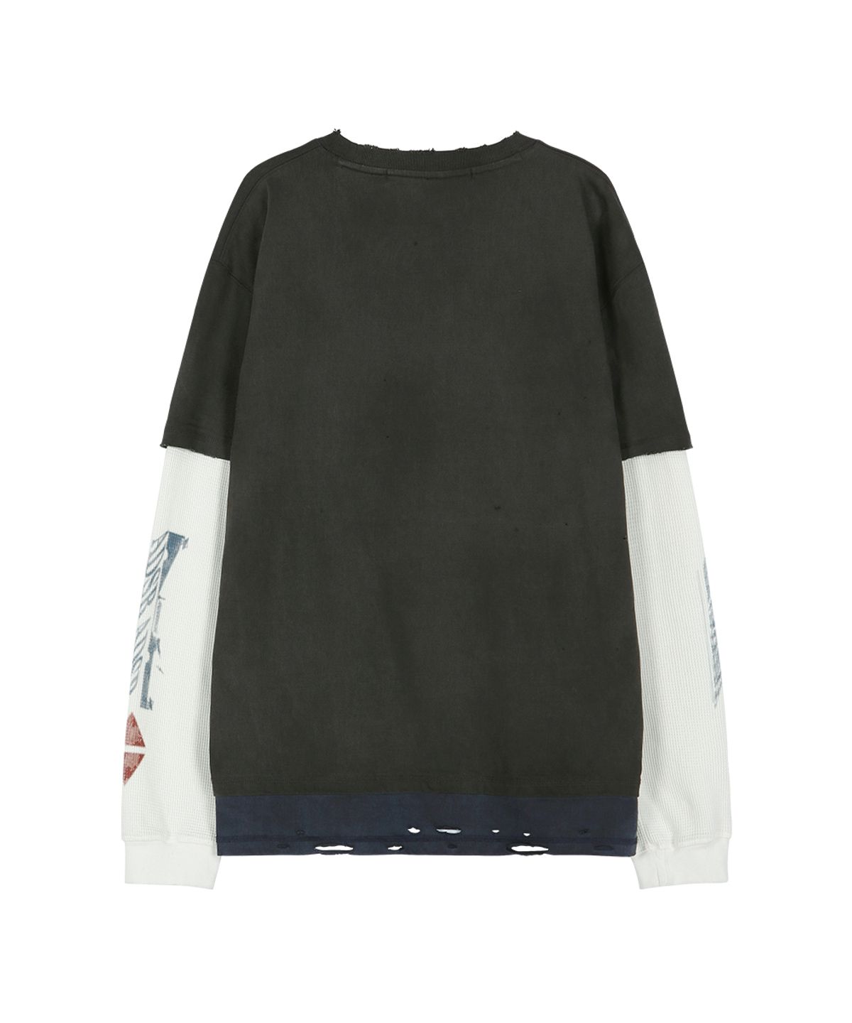 앤더슨벨(ADSB ANDERSSON BELL) DISTRESS LAYERED LONG SLEEVE T-SHIRT (CHARCOAL)