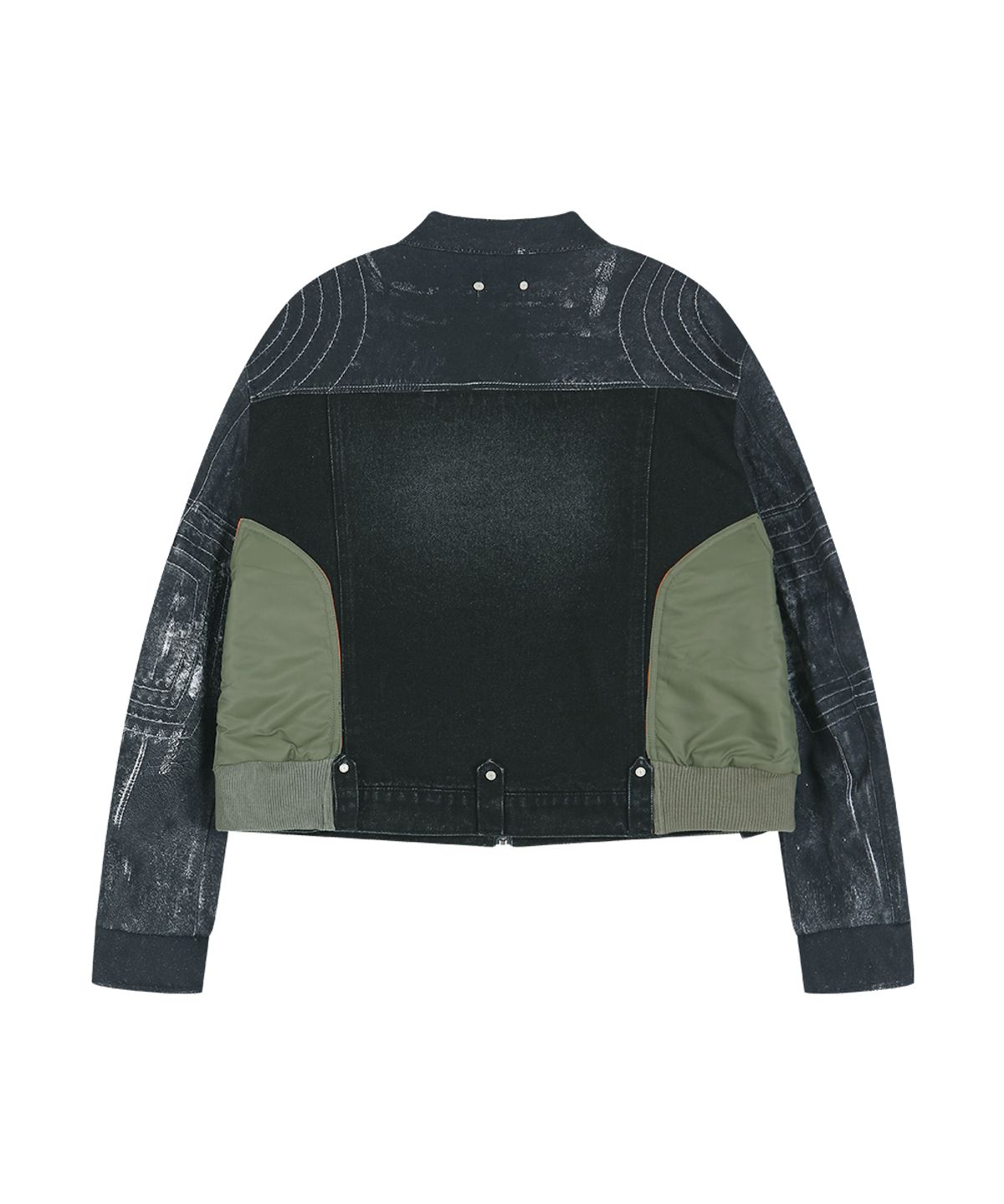 앤더슨벨(ADSB ANDERSSON BELL) NYLON PATCH RACING DENIM COMBO JACKET (BLACK)