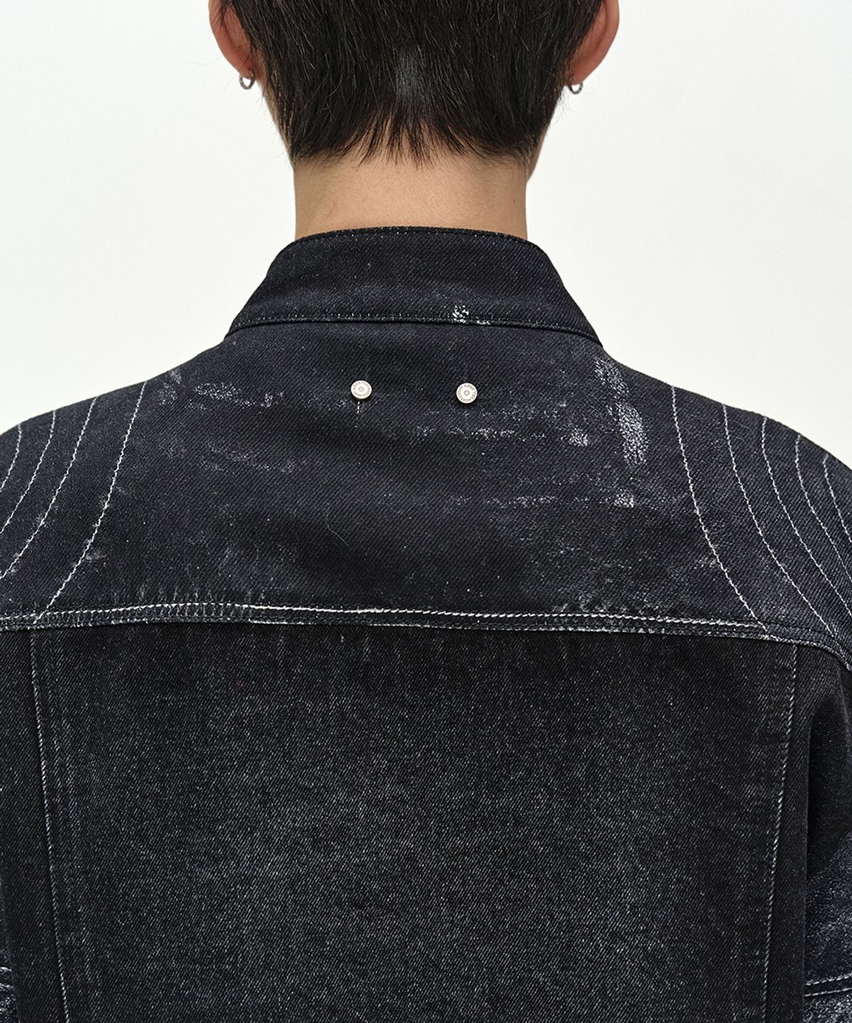 앤더슨벨(ADSB ANDERSSON BELL) NYLON PATCH RACING DENIM COMBO JACKET (BLACK)