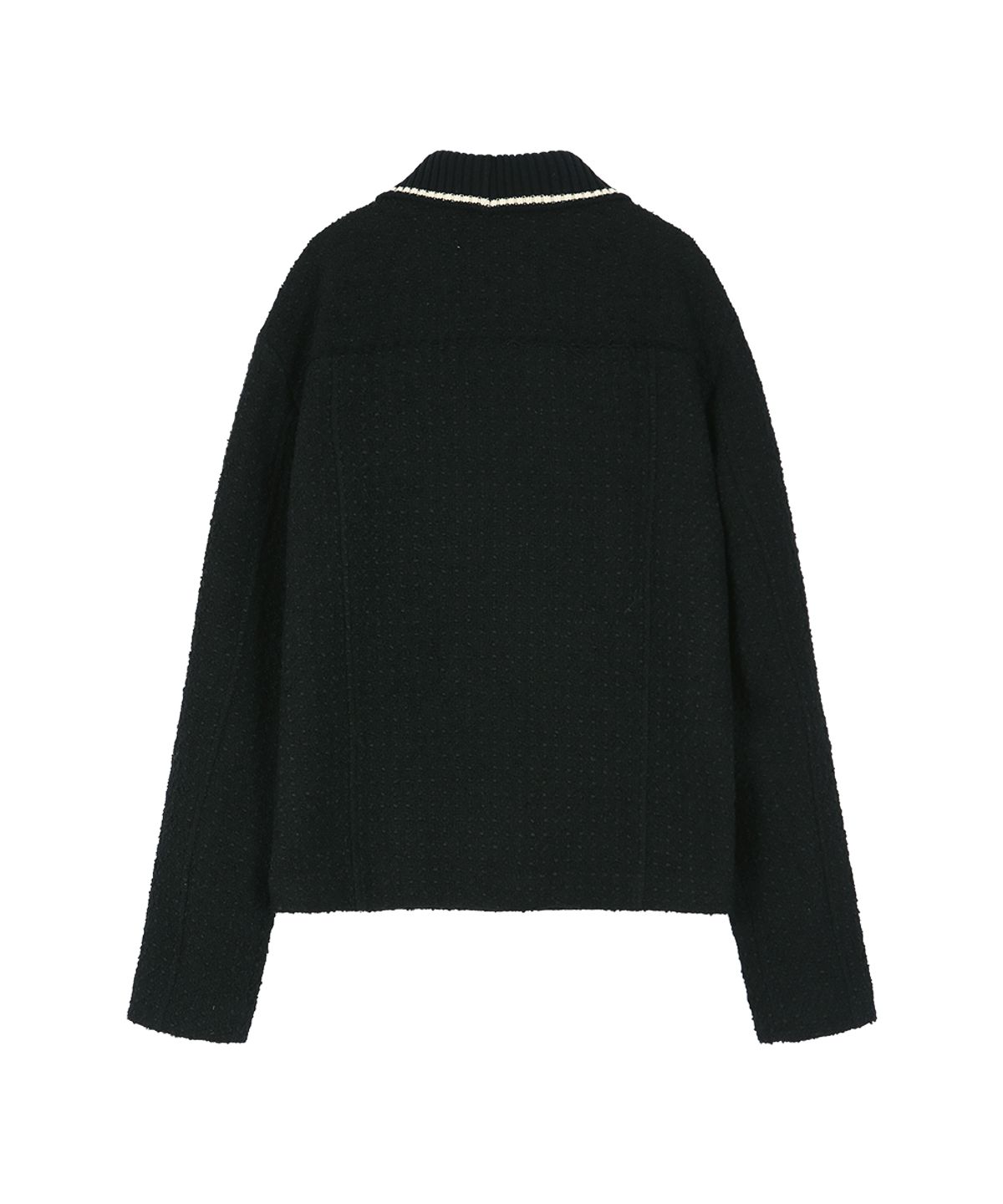 앤더슨벨(ADSB ANDERSSON BELL) KNIT COLLAR TWEED CARDIGAN (BLACK)