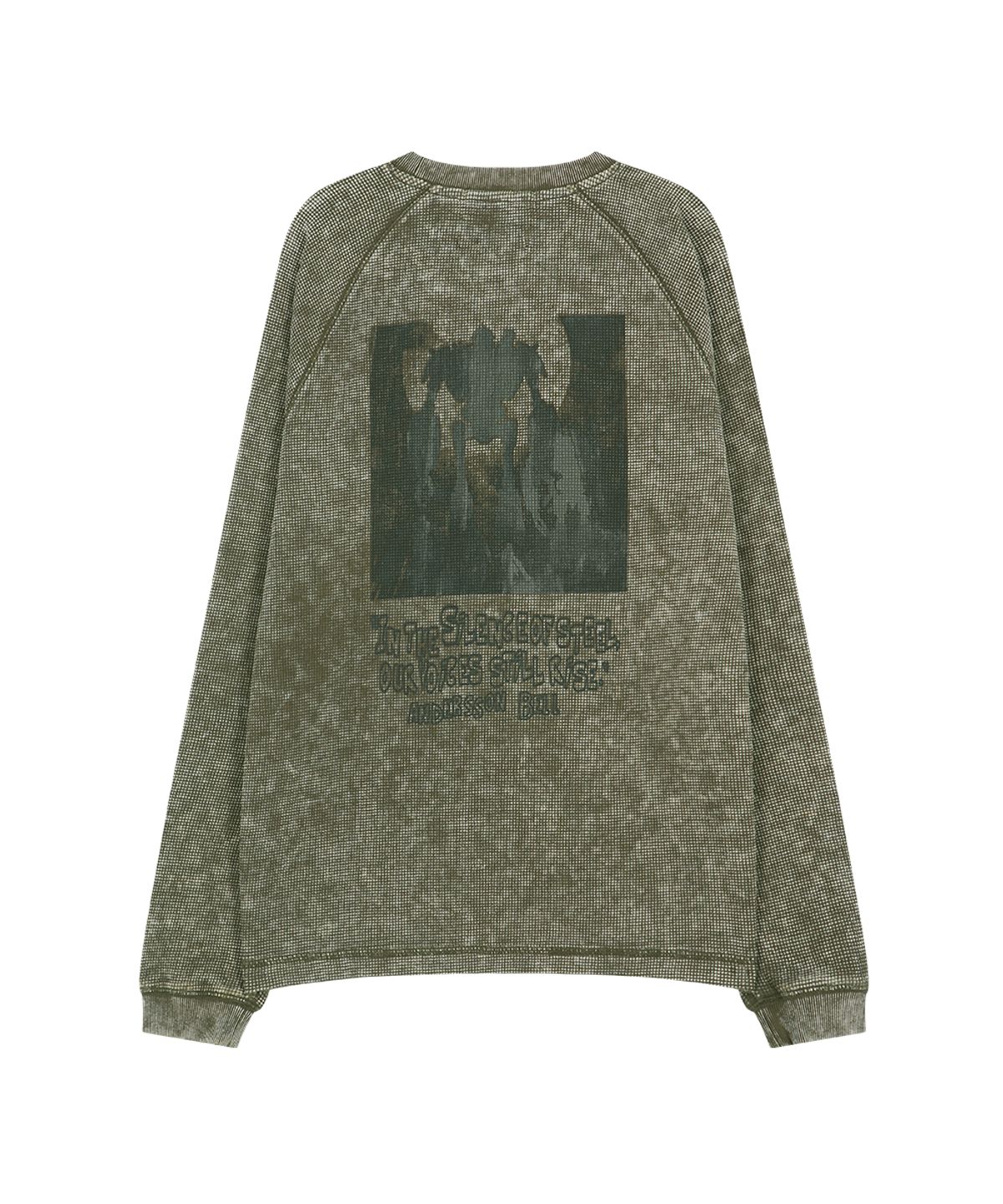 앤더슨벨(ADSB ANDERSSON BELL) UNISEX ALIEN MACHINERY WAFFLE LONG SLEEVE T-SHIRT (WASHED KHAKI)