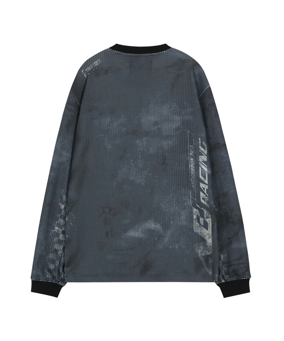 앤더슨벨(ADSB ANDERSSON BELL) RACING PRINTED WAFFLE LONG SLEEVE T-SHIRT (BLACK)
