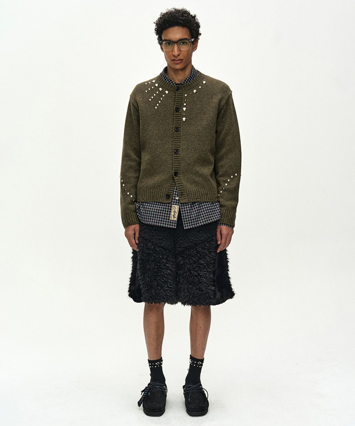 앤더슨벨(ADSB ANDERSSON BELL) ROGHEN STUDDED CARDIGAN (MOSS KHAKI)