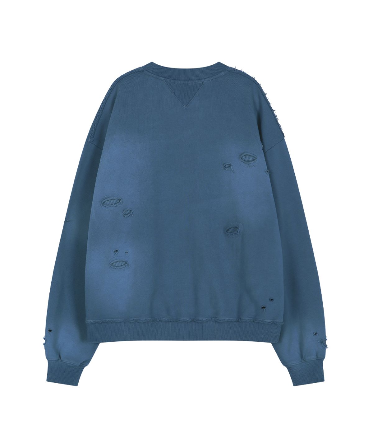 앤더슨벨(ADSB ANDERSSON BELL) (ESSENTIAL) UNISEX SPRAY WASHED HEART MESSAGE SWEATSHIRT (SKY BLUE)
