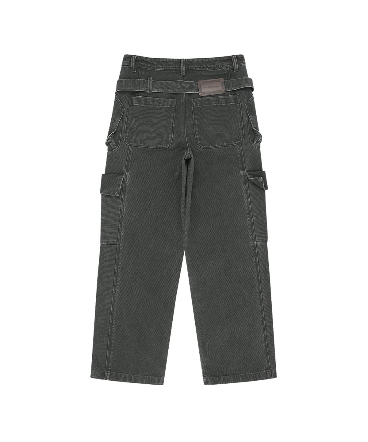 앤더슨벨(ADSB ANDERSSON BELL) BELT LAYERED CARGO WIDE-LEG JEANS (KHAKI)