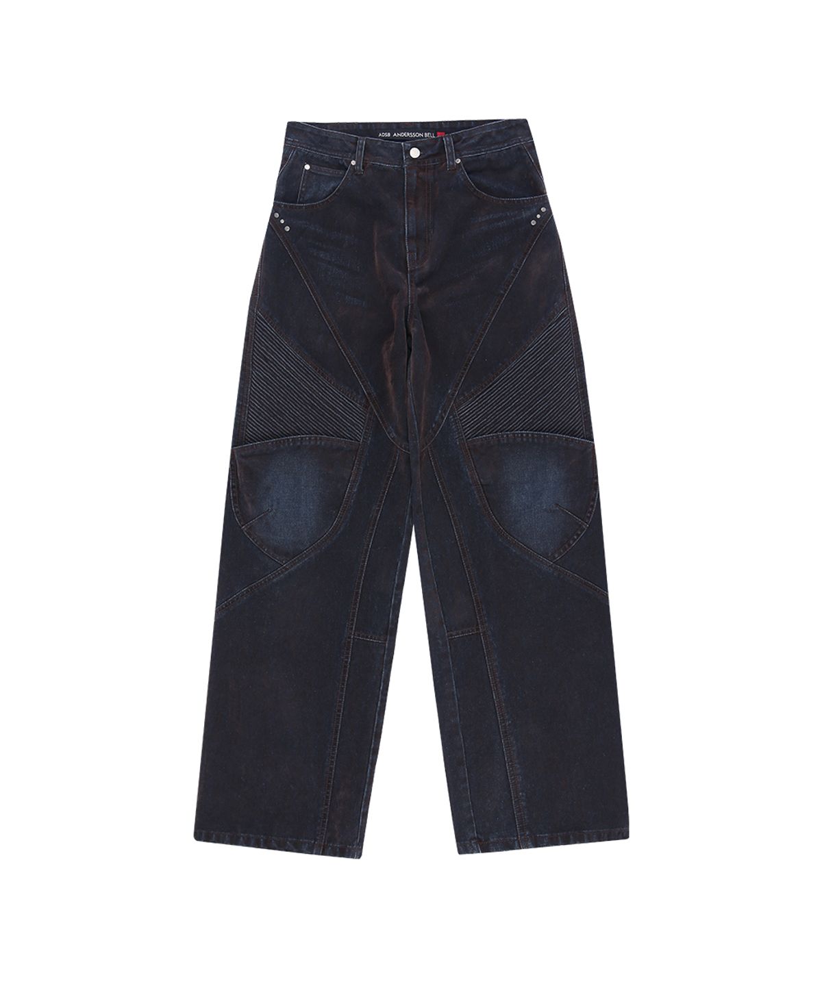 앤더슨벨(ADSB ANDERSSON BELL) UNISEX RODEO BIKER WIDE-LEG JEANS (BROWN/BLUE)