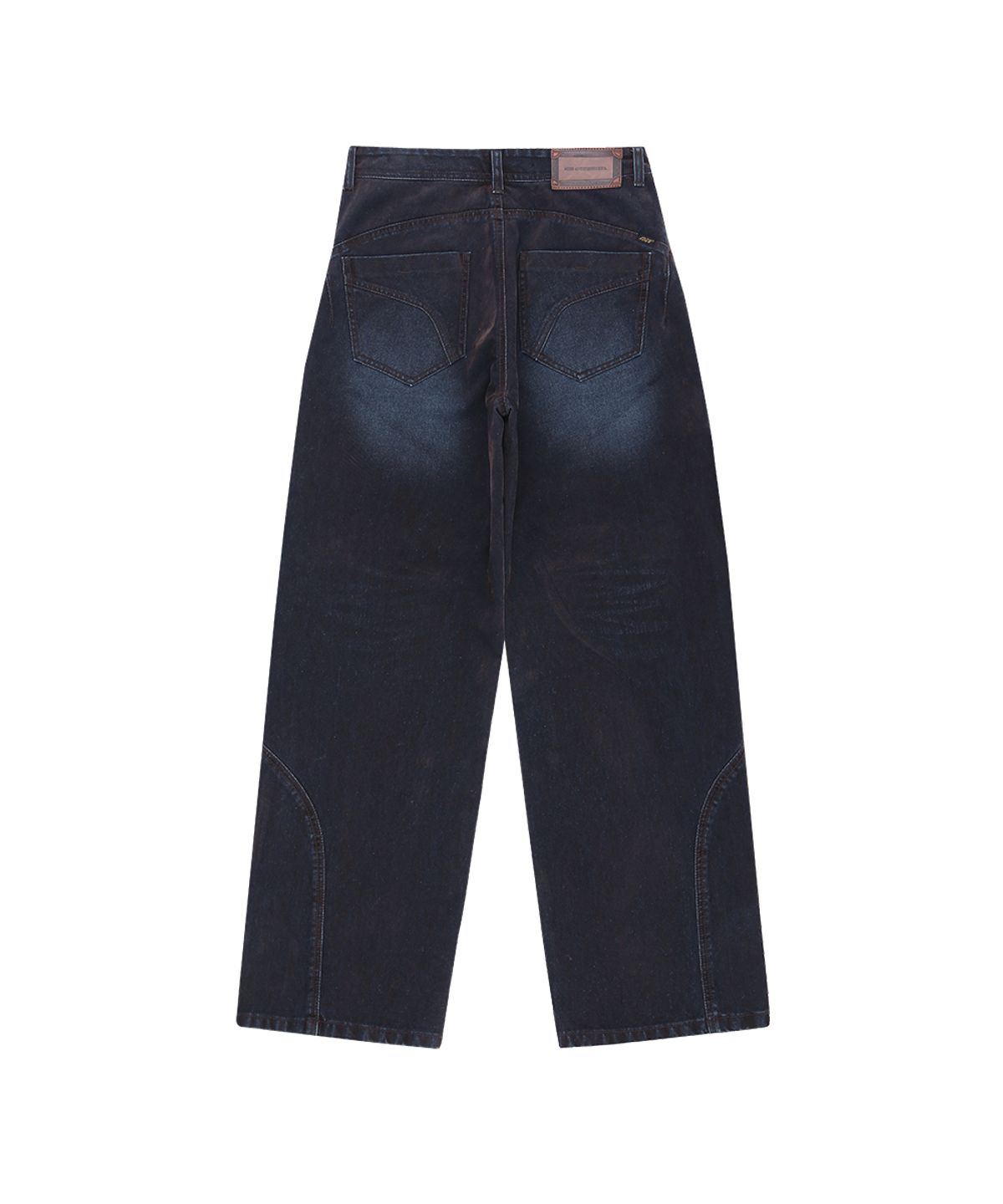 앤더슨벨(ADSB ANDERSSON BELL) UNISEX RODEO BIKER WIDE-LEG JEANS (BROWN/BLUE)