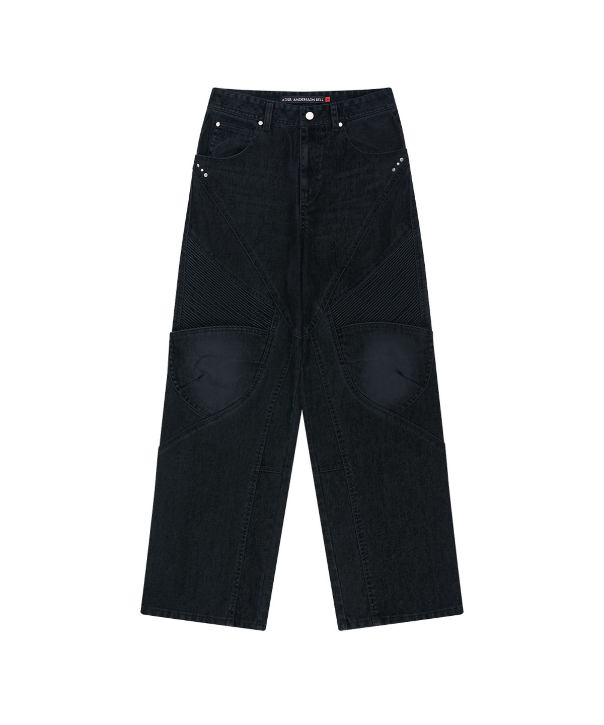 앤더슨벨(ADSB ANDERSSON BELL) UNISEX RODEO BIKER WIDE-LEG JEANS (BLACK)
