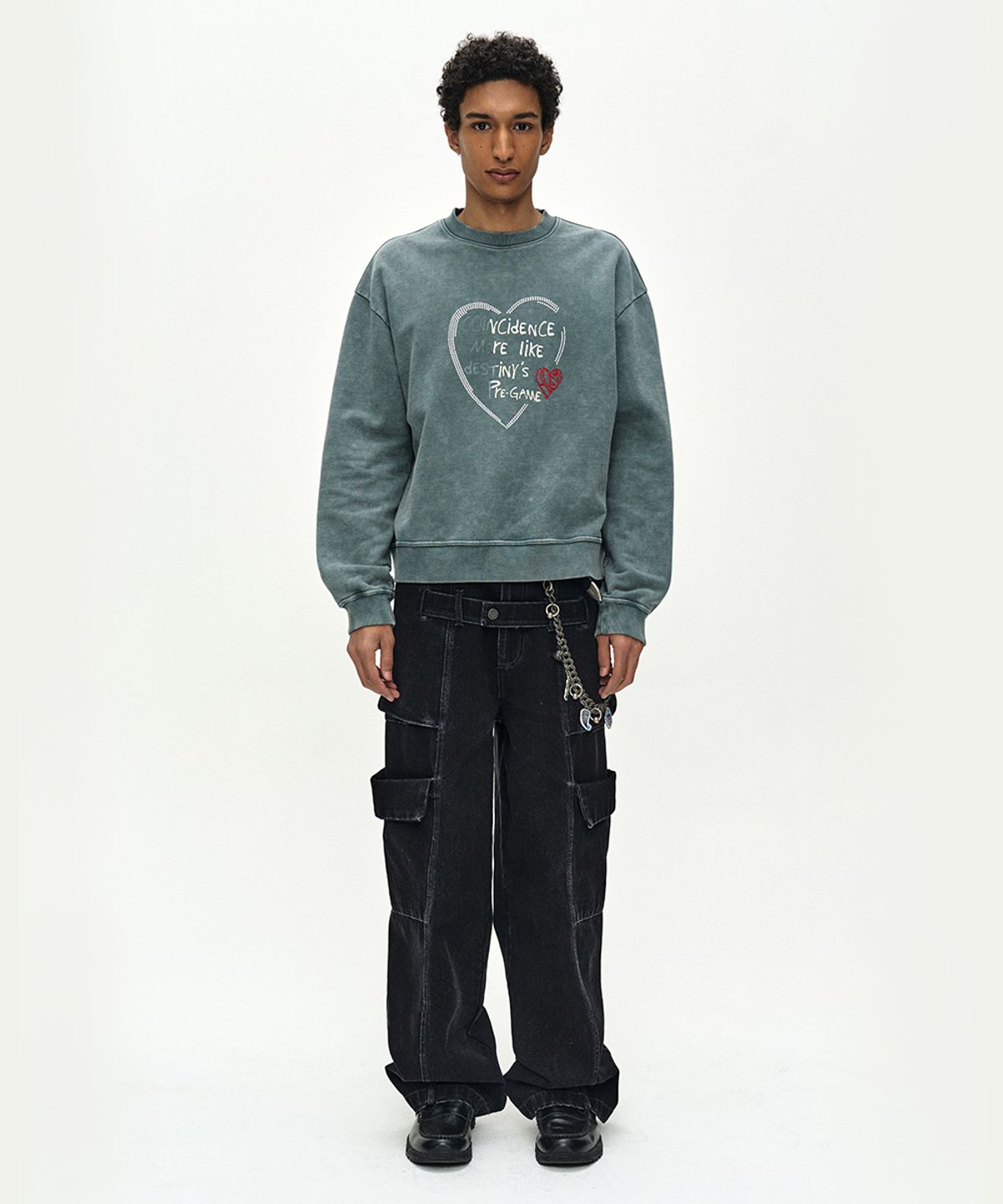 앤더슨벨(ADSB ANDERSSON BELL) (ESSENTIAL) UNISEX HEART FIX SWEATSHIRT (GREEN)