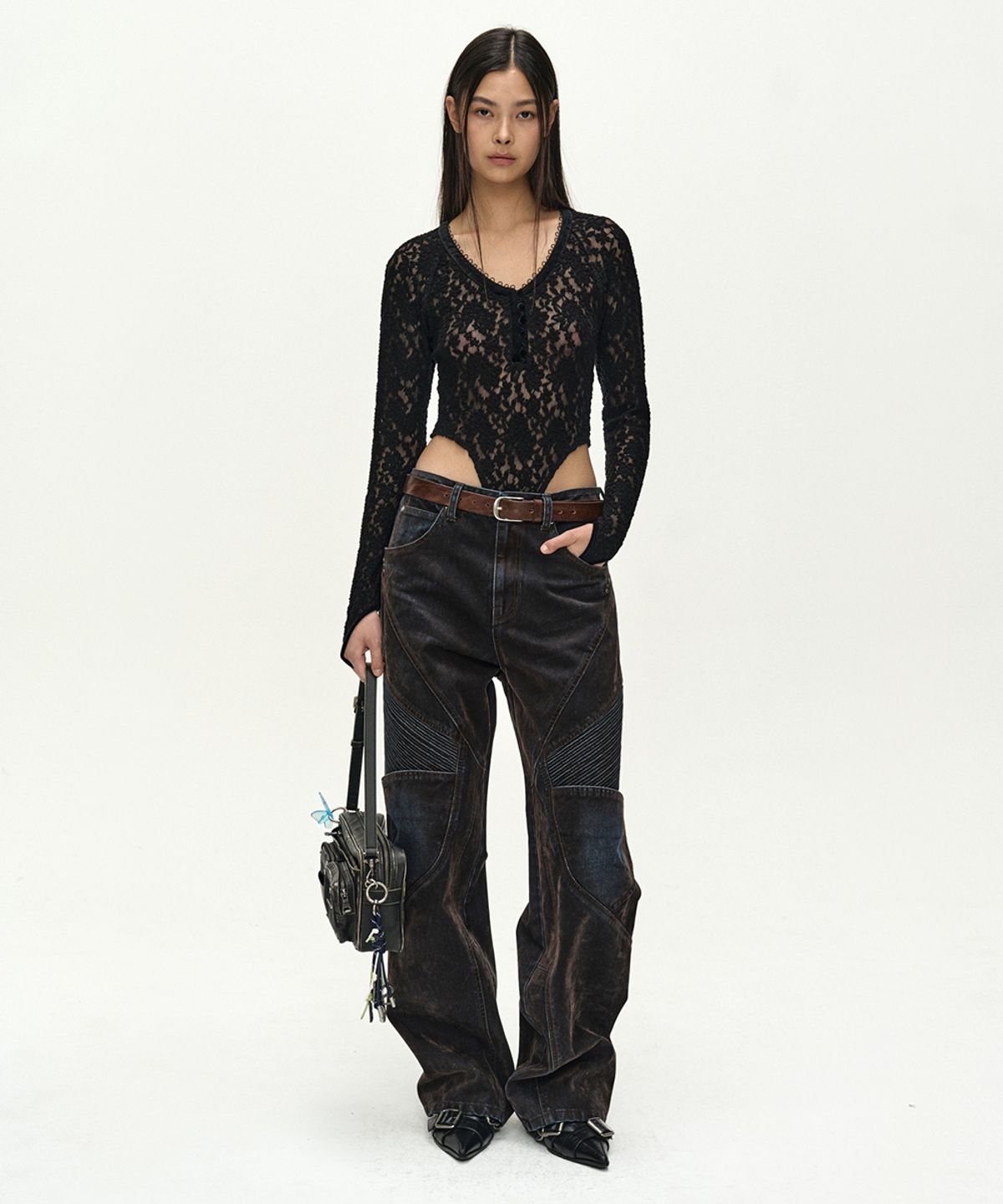 앤더슨벨(ADSB ANDERSSON BELL) LACE MESH BODYSUIT (BLACK)