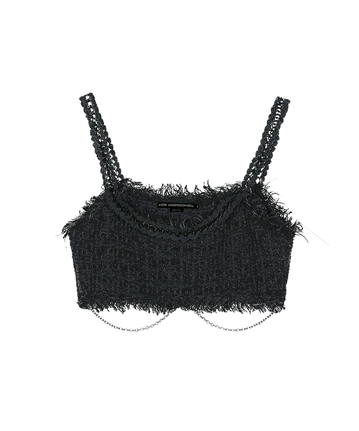 앤더슨벨(ADSB ANDERSSON BELL) RAW CHAIN-EDGE TWEED BRALETTE (BLACK)
