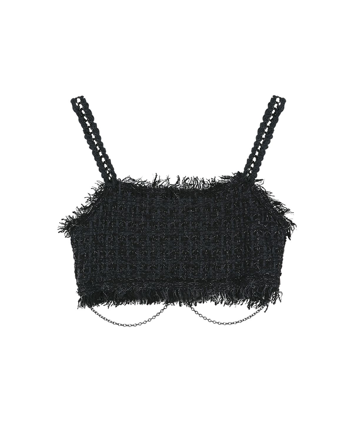 앤더슨벨(ADSB ANDERSSON BELL) RAW CHAIN-EDGE TWEED BRALETTE (BLACK)