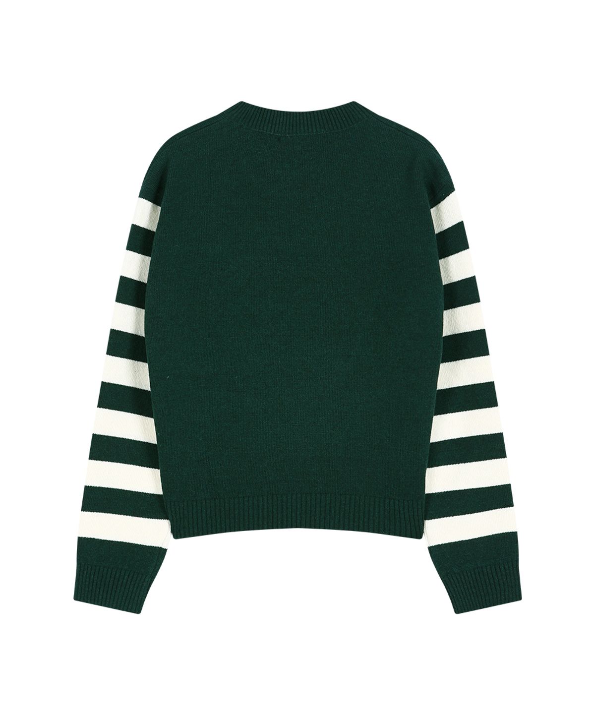 앤더슨벨(ADSB ANDERSSON BELL) 26 GIRLS HEART MESSAGE CREW-NECK SWEATER (GREEN/IVORY)