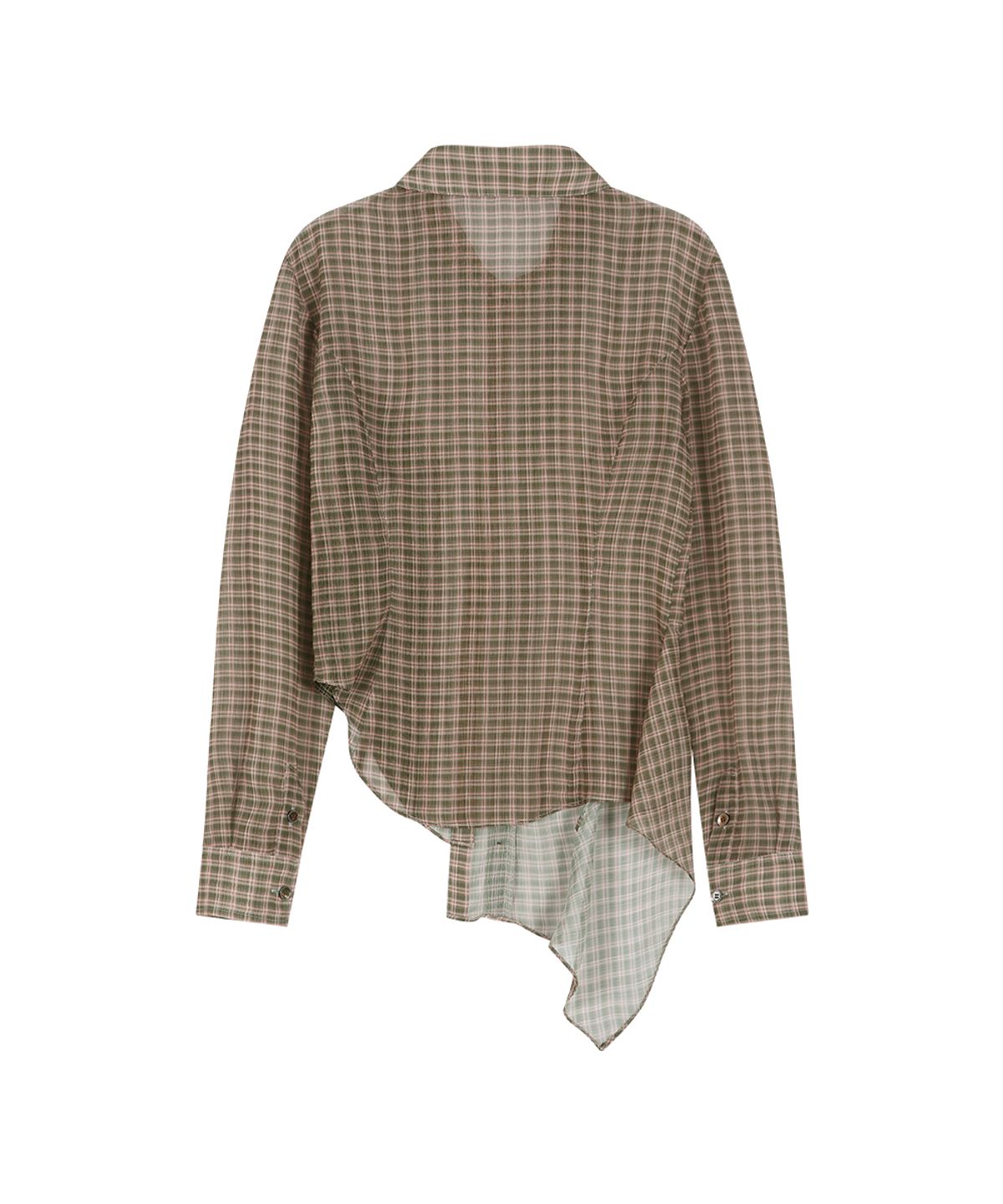 앤더슨벨(ADSB ANDERSSON BELL) ASYMMETRIC STUDDED MESH SHIRT (BROWN)