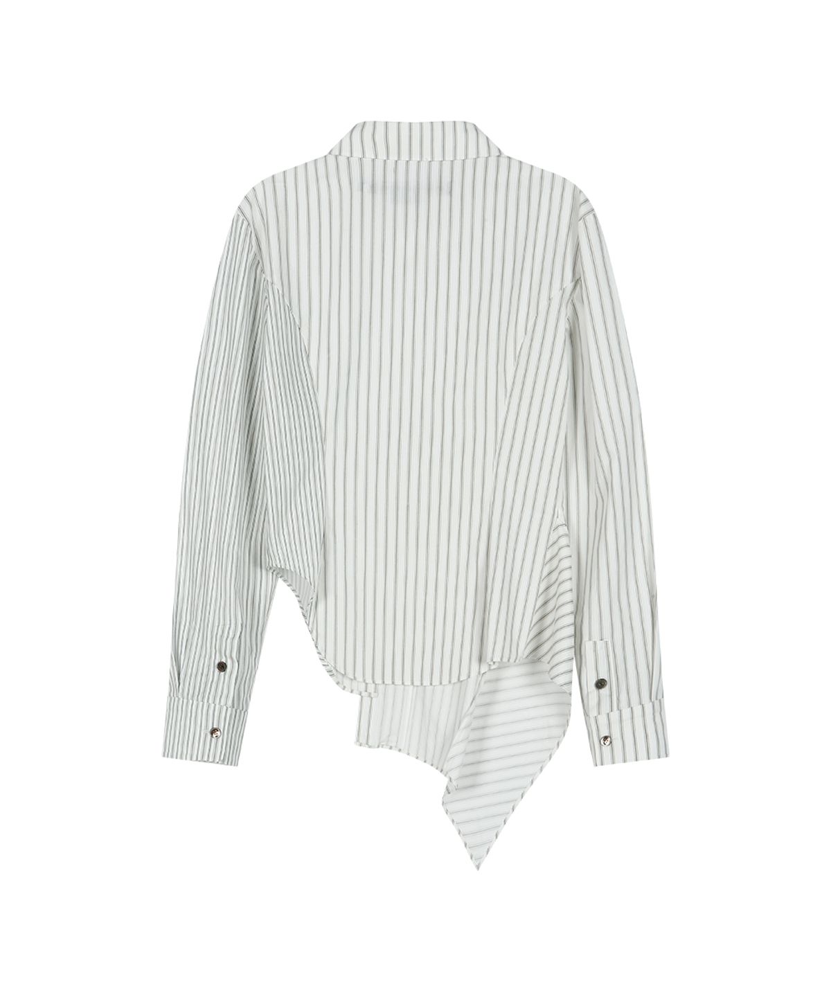 앤더슨벨(ADSB ANDERSSON BELL) ASYMMETRIC STUDDED STRIPE SHIRT (WHITE)