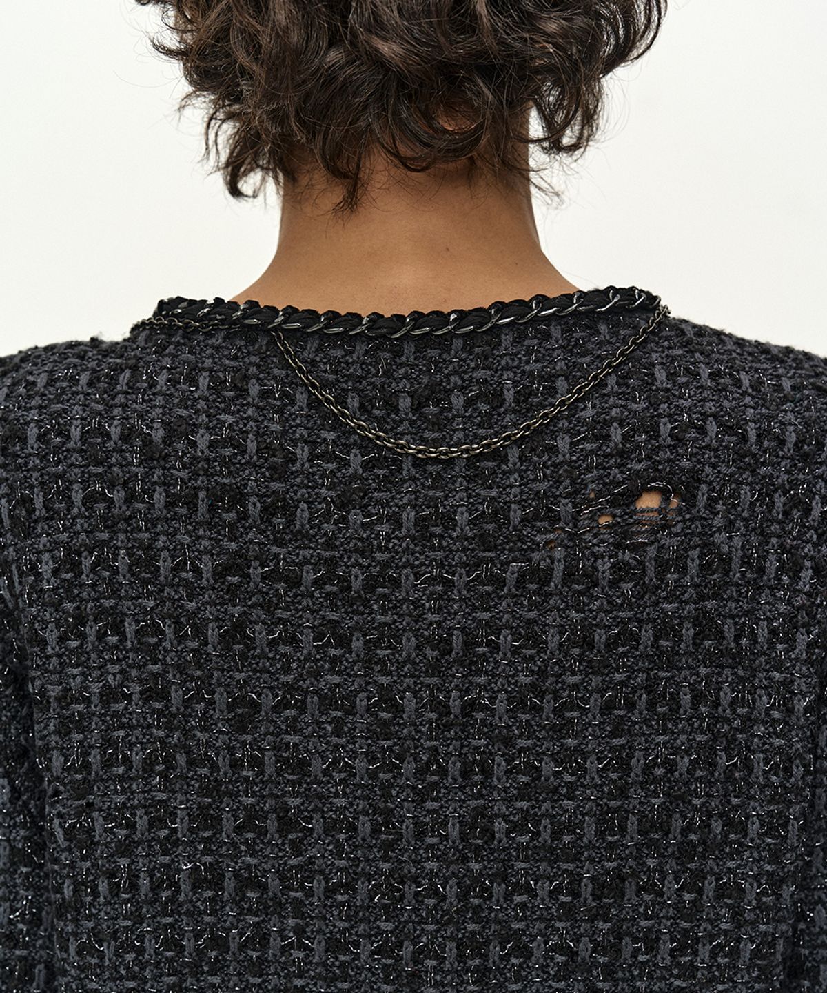 앤더슨벨(ADSB ANDERSSON BELL) RAW CHAIN-EDGE TWEED JACKET (BLACK)