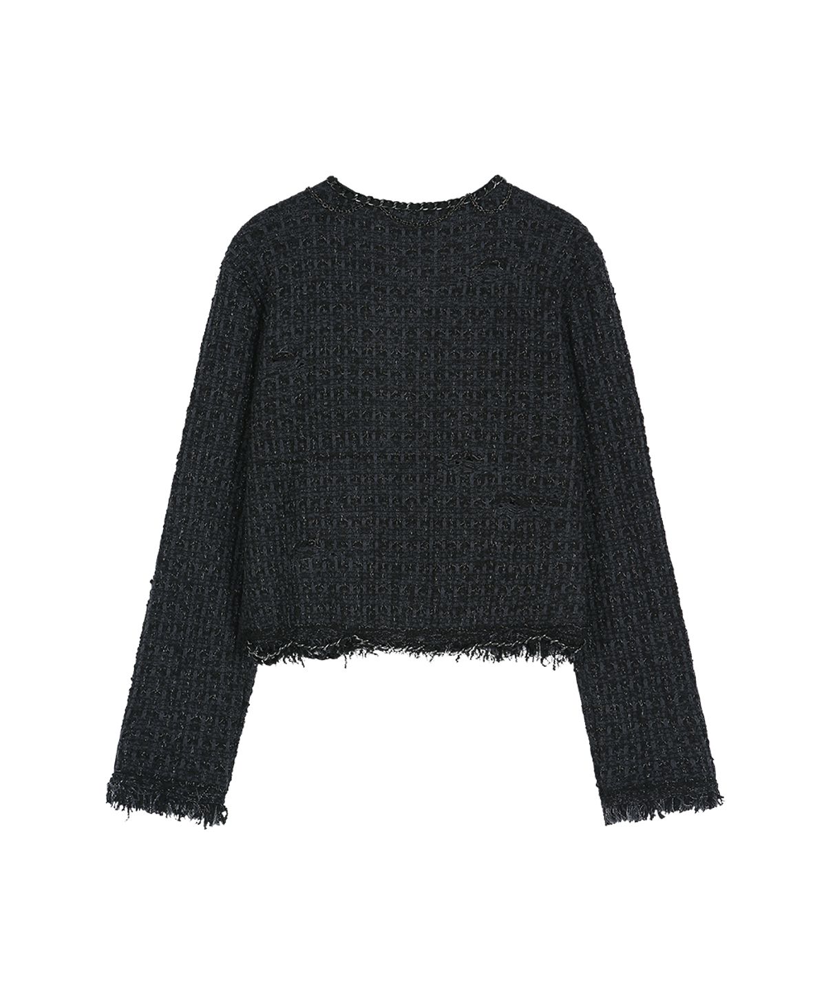 앤더슨벨(ADSB ANDERSSON BELL) RAW CHAIN-EDGE TWEED JACKET (BLACK)