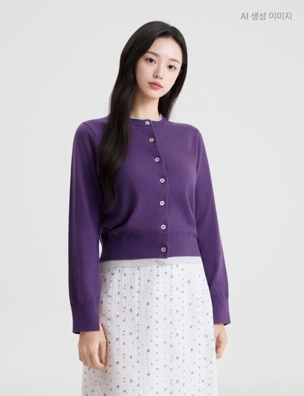 로엠(ROEM) 올데이 라운드넥 배색 가디건 RMCKG49A11