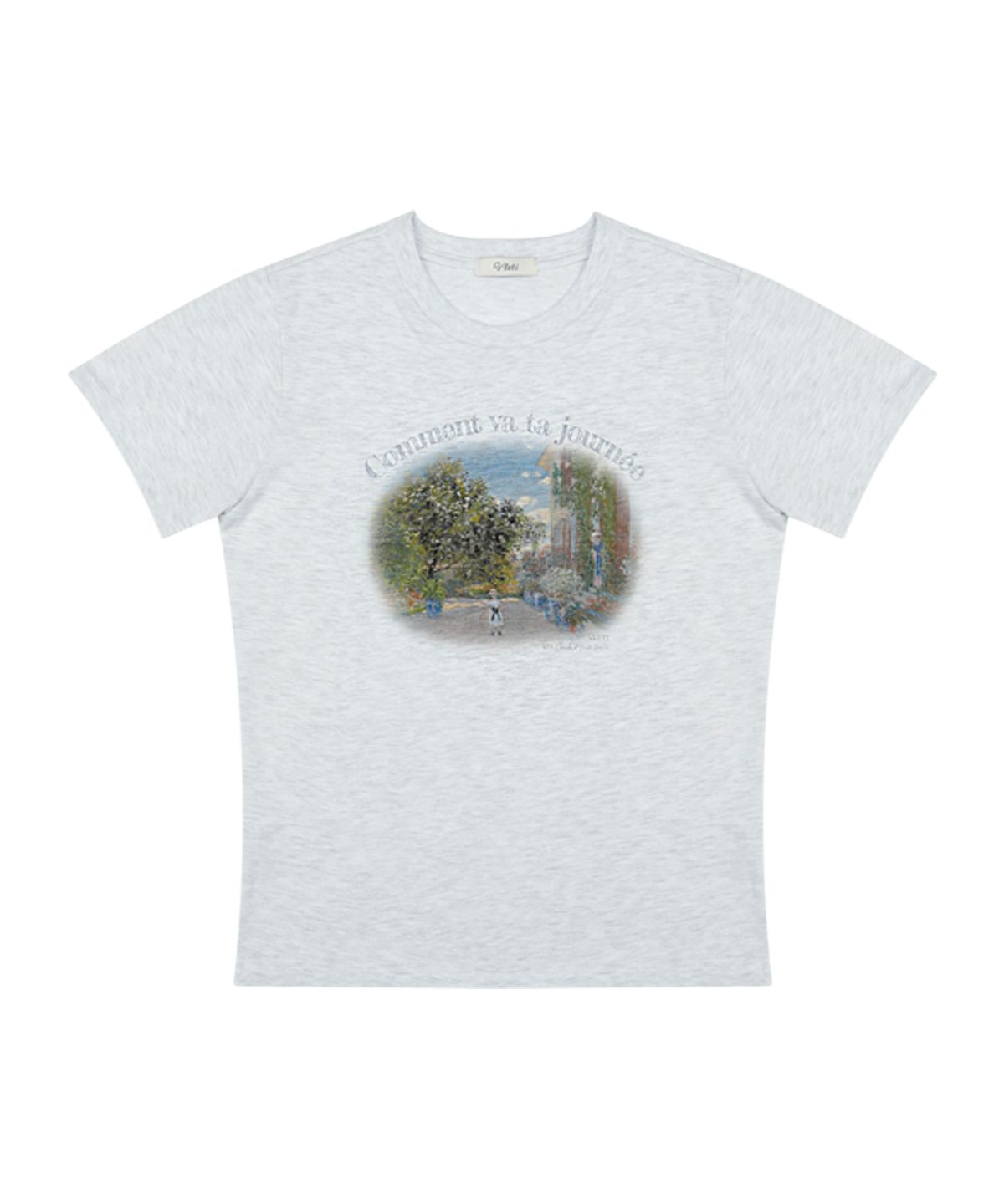 블레티(VLETI) Journee Art Work Printing T-shirt (back melange)