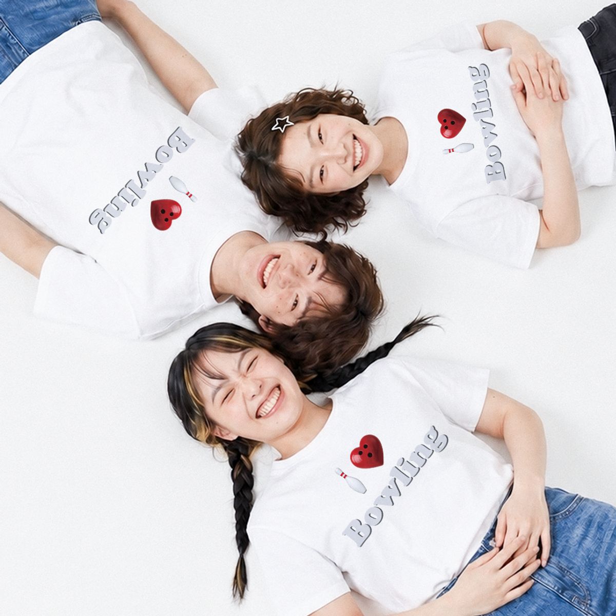 위드썸(WITHSOME) 러브포맷 아이러브 볼링 티셔츠