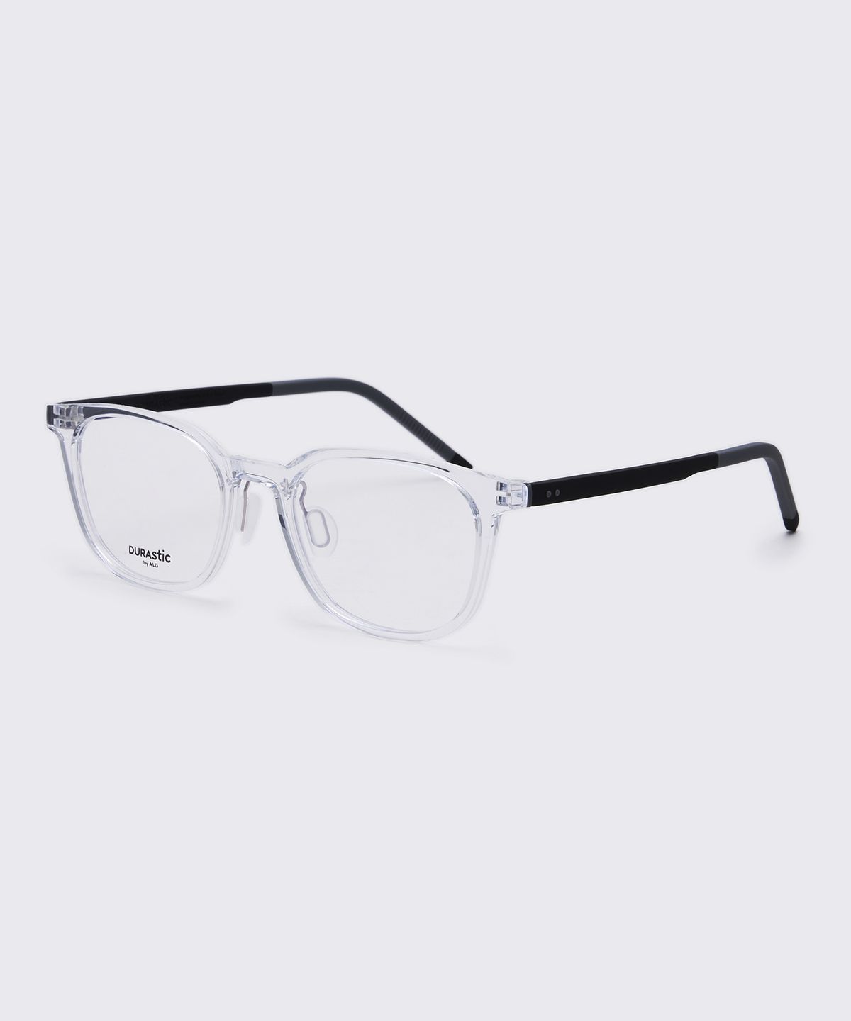알로아이웨어(ALO EYEWEAR) [DURASTIC] DRG5603 2009G 웰링턴 스퀘어 실리콘 안경테 클리어/블랙 블루라이트 렌즈 선택