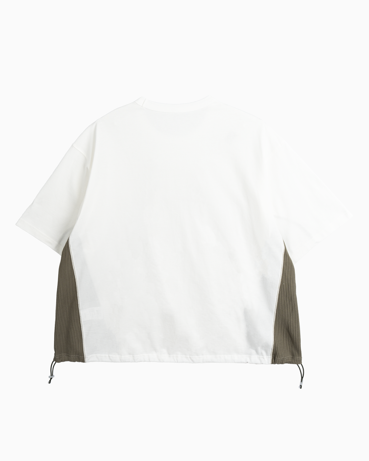 인블랭크(INBLANK) Waffle Side Panel A T-Shirts_White/Olive