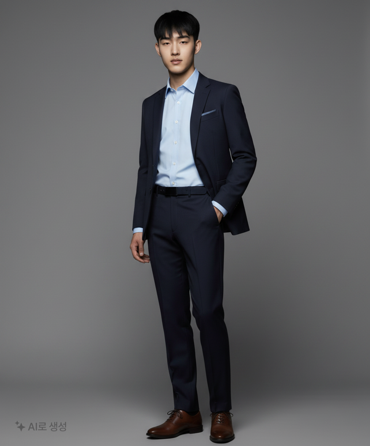 무신사 스탠다드(MUSINSA STANDARD) 울 블렌드 릴렉스드 테이퍼드 히든 밴딩 크롭 슬랙스 [네이비] 32
