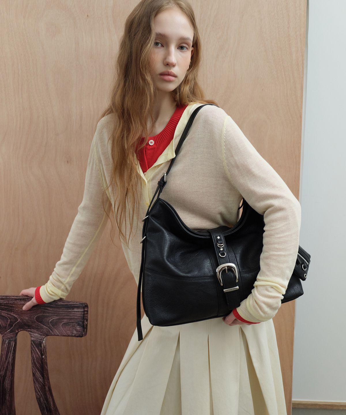 질바이질스튜어트(JILL BY JILLSTUART) [베키] 버클 빈티지 호보 숄더백 - 2colors
