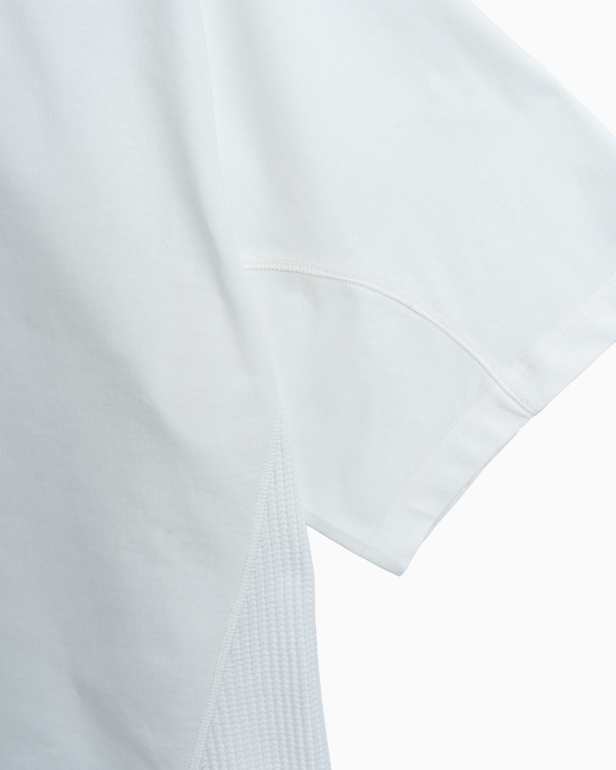 인블랭크(INBLANK) Waffle Side Panel A T-Shirts_White/White