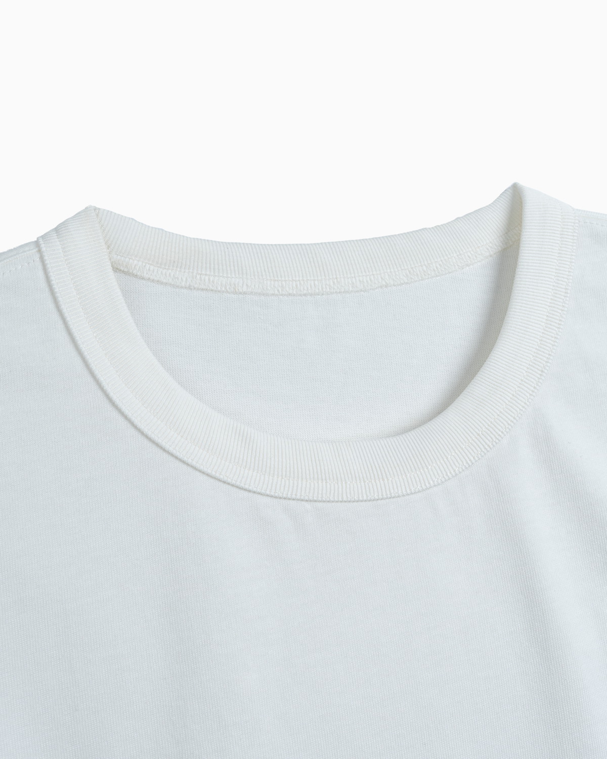 인블랭크(INBLANK) Waffle Side Panel A T-Shirts_White/White