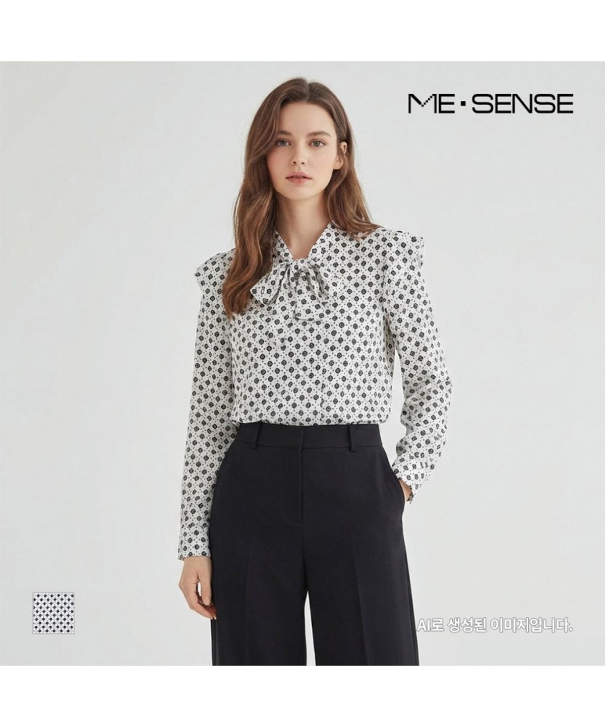 미센스(MESENSE) 러블넥 리본블라우스_MB33BLM107Z