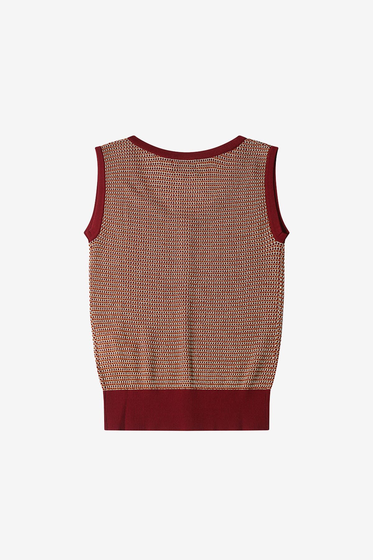 르몽생미셸(LE MONT ST MICHEL) GIORGIA – SLEEVELESS CARDIGAN_Burgundy