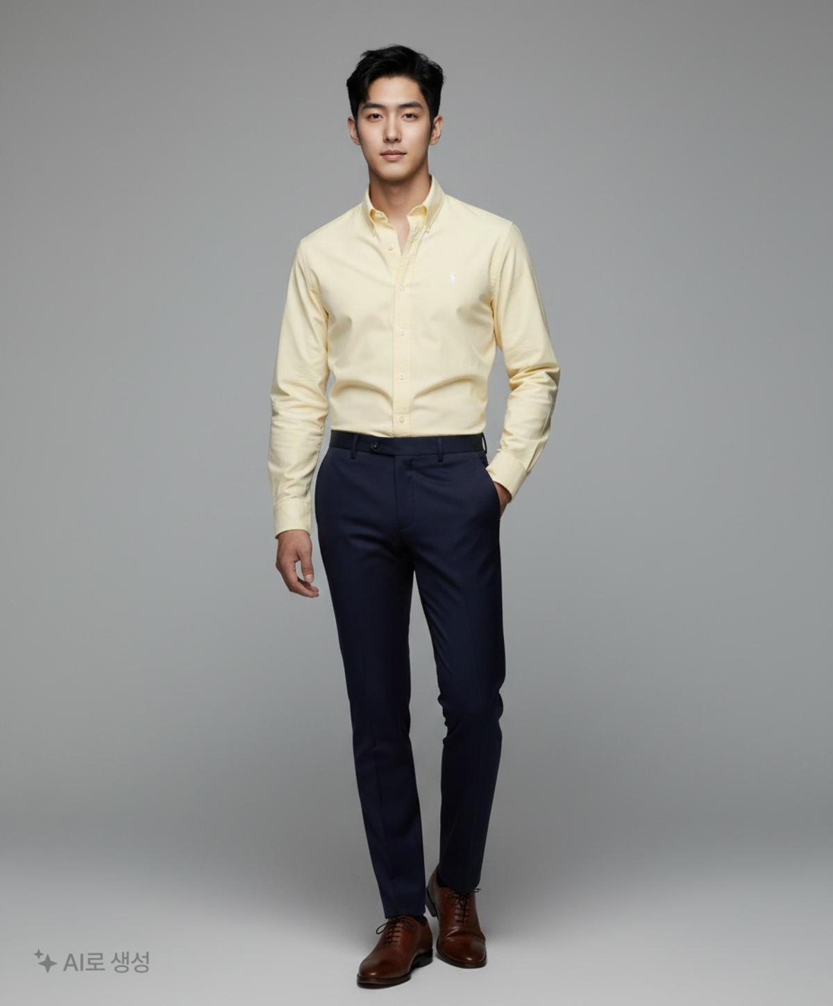 예일(YALE) REGULAR FIT HERITAGE DAN OXFORD SHIRT LEMON YELLOW M