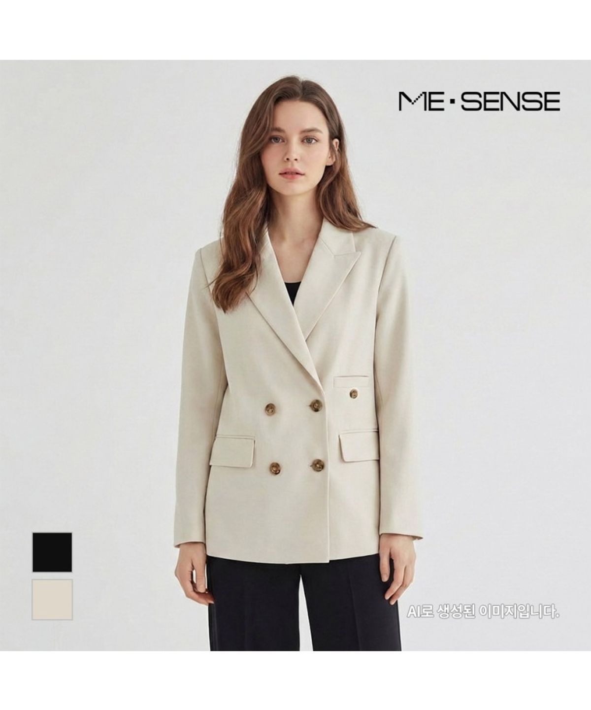 미센스(MESENSE) 테일러드카라 더블버튼 자켓_MB32JKM105Z