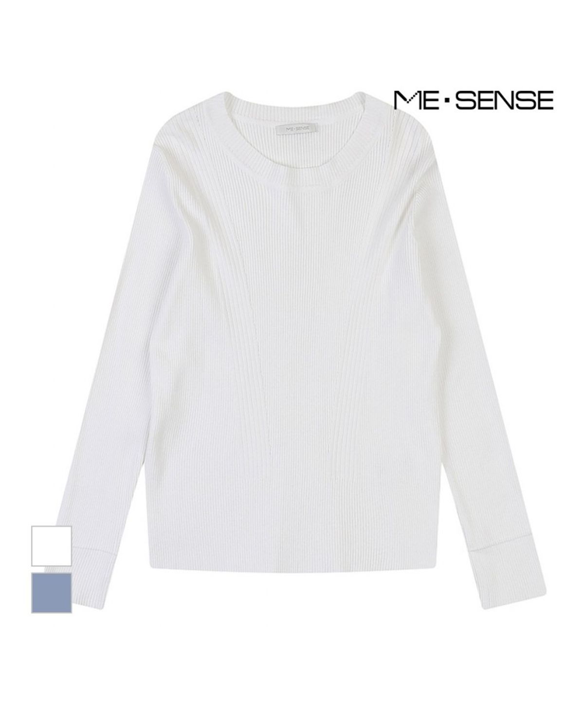 미센스(MESENSE) 라운드넥 골지 니트_MB32KNMD01Z