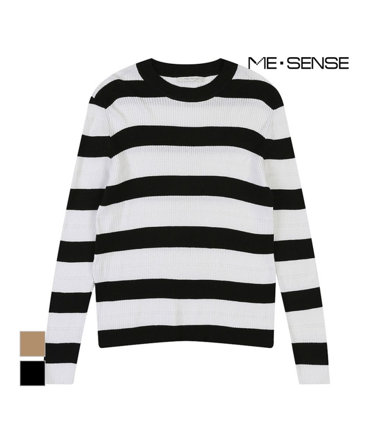 미센스(MESENSE) 투톤 단가라패턴 슬림니트_MB32KNMD03Z