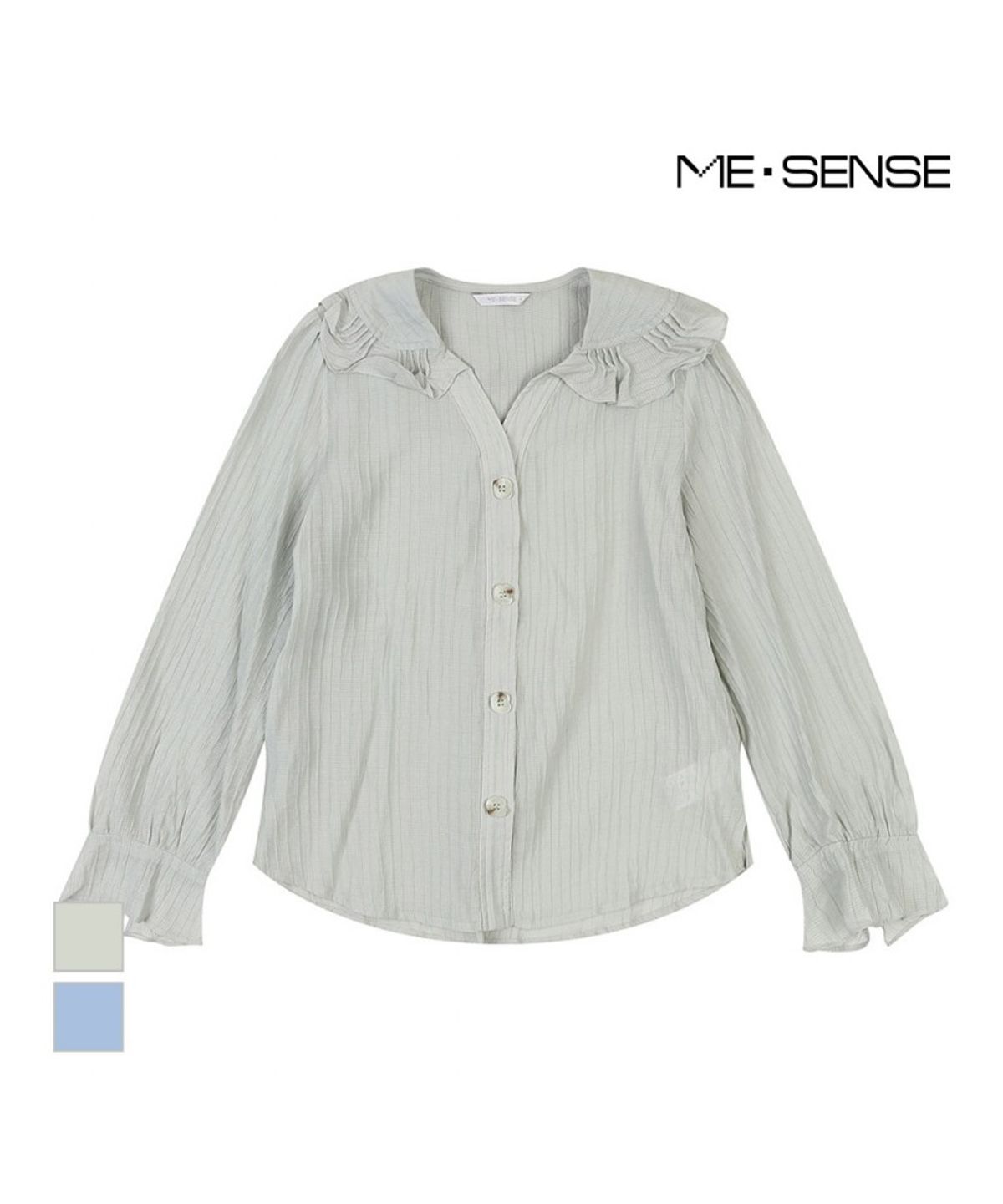 미센스(MESENSE) 빅카라 주름소재 블라우스_MB33BLMD01Z
