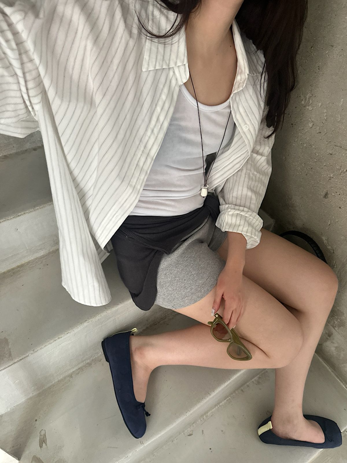아포엠(APOEM) PIN STRIPE OVER SHIRT (2C)