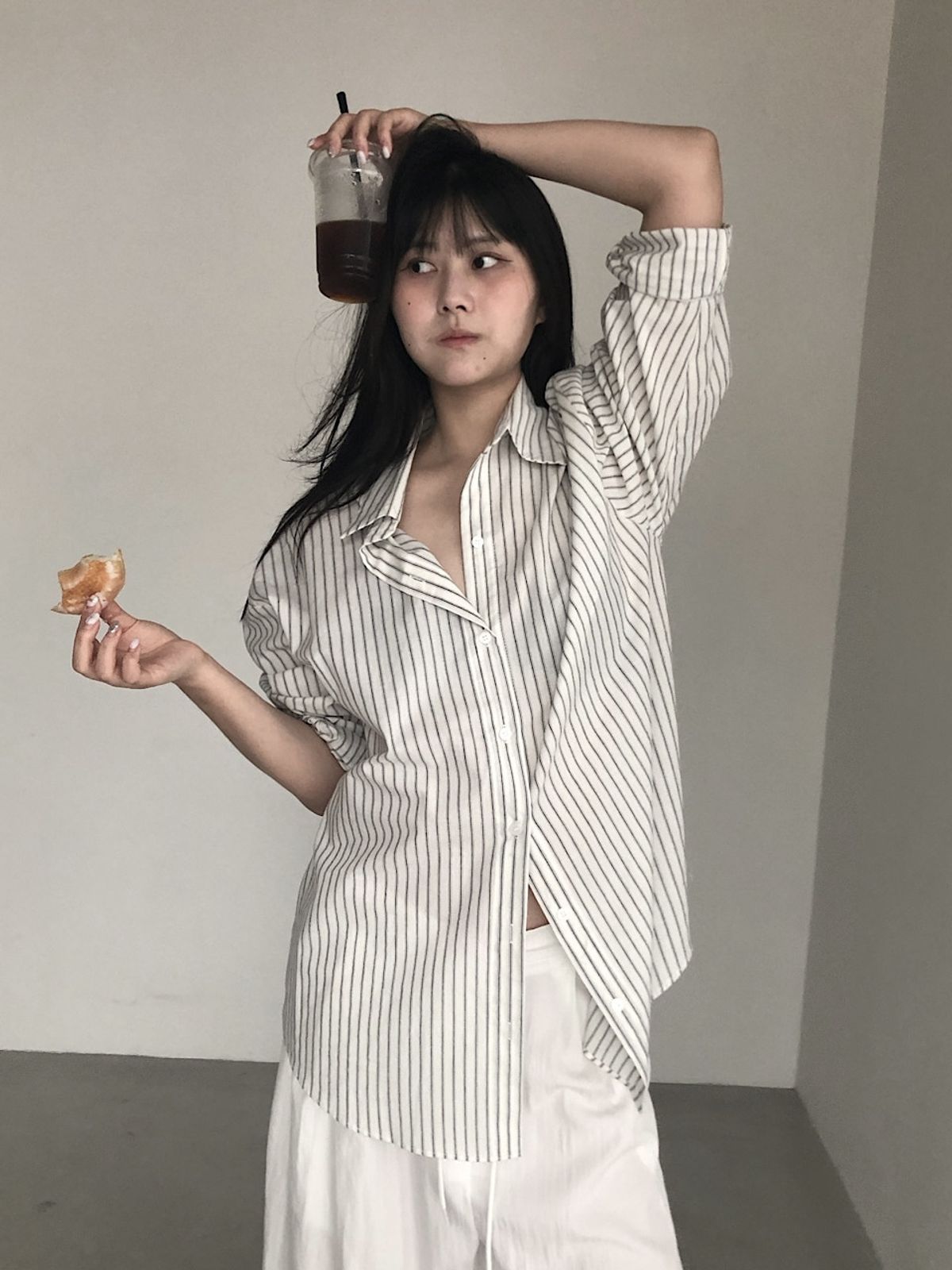 아포엠(APOEM) PIN STRIPE OVER SHIRT (2C)