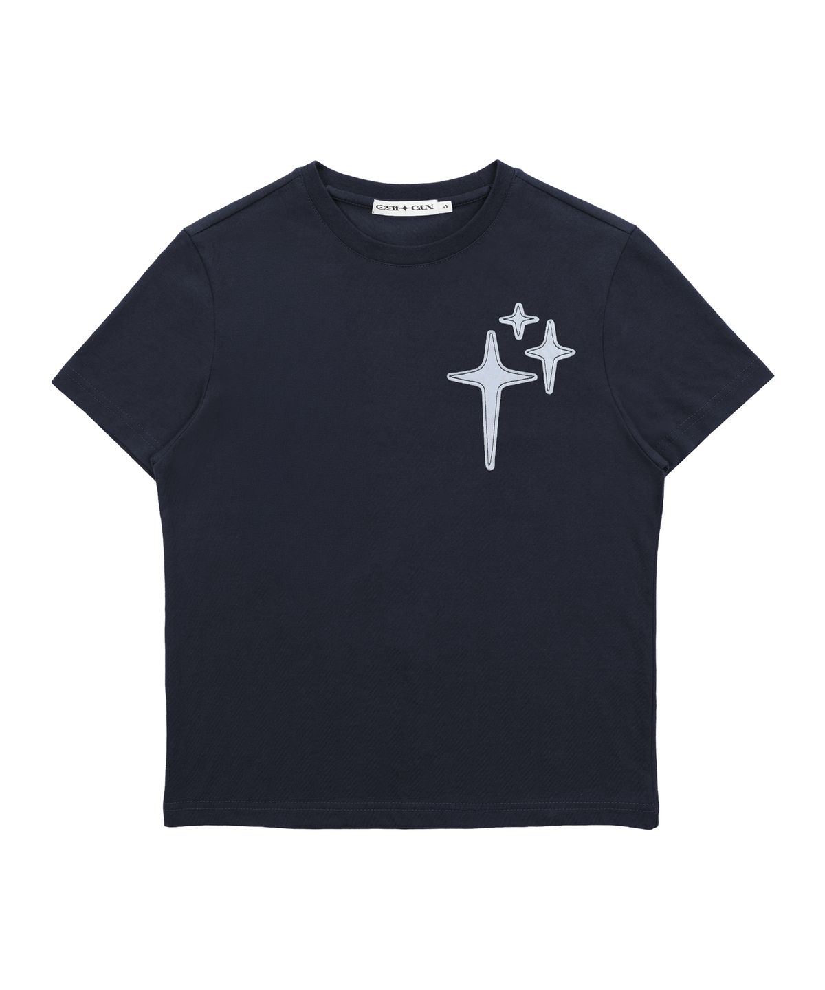 크리건(CRIGUN) STAR APPLIQUE SEMI CROP TEE (3 color)