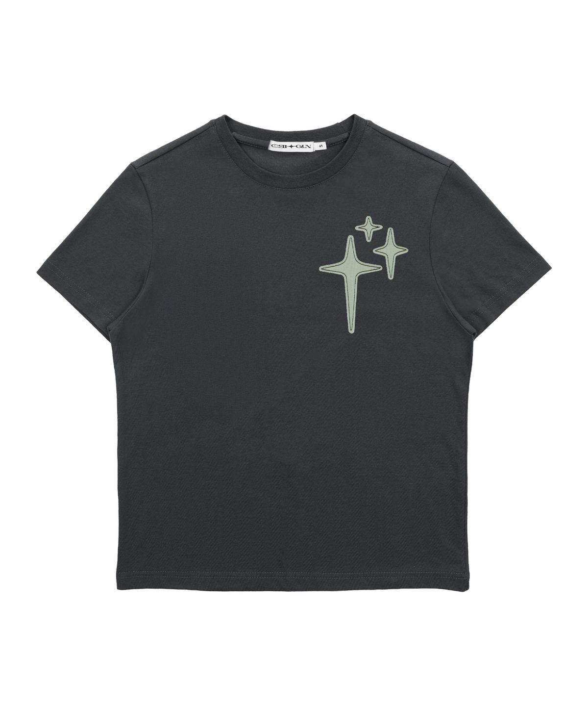 크리건(CRIGUN) STAR APPLIQUE SEMI CROP TEE (3 color)