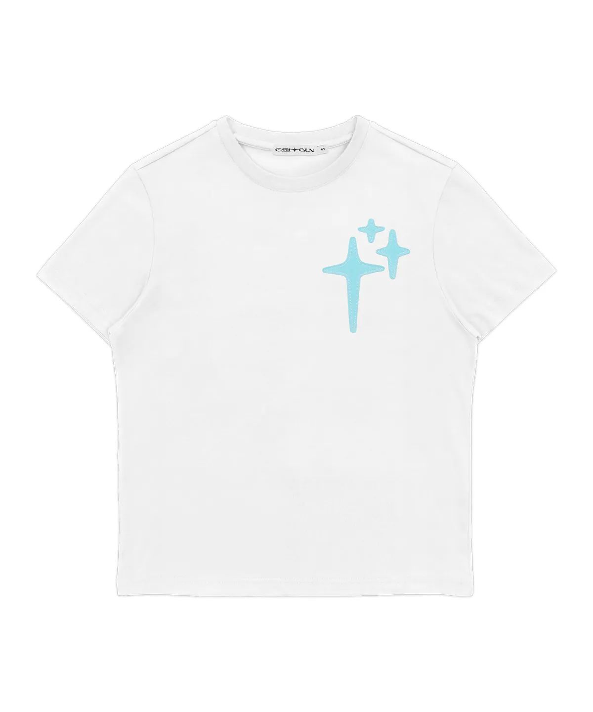 크리건(CRIGUN) STAR APPLIQUE SEMI CROP TEE (3 color)
