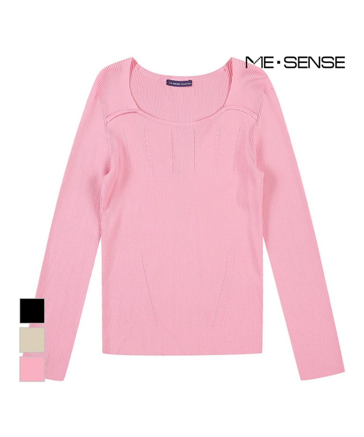 미센스(MESENSE) 스퀘어넥 슬림니트_MB42KNMD85Z
