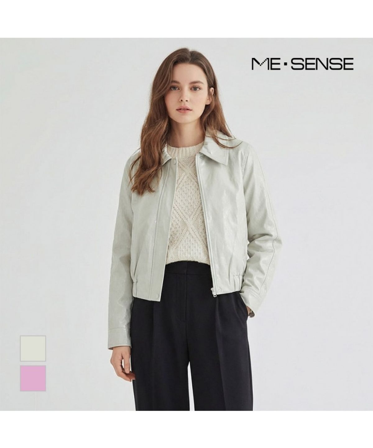 미센스(MESENSE) 카라디자인 집업가죽자켓_MB42LEMD02Z