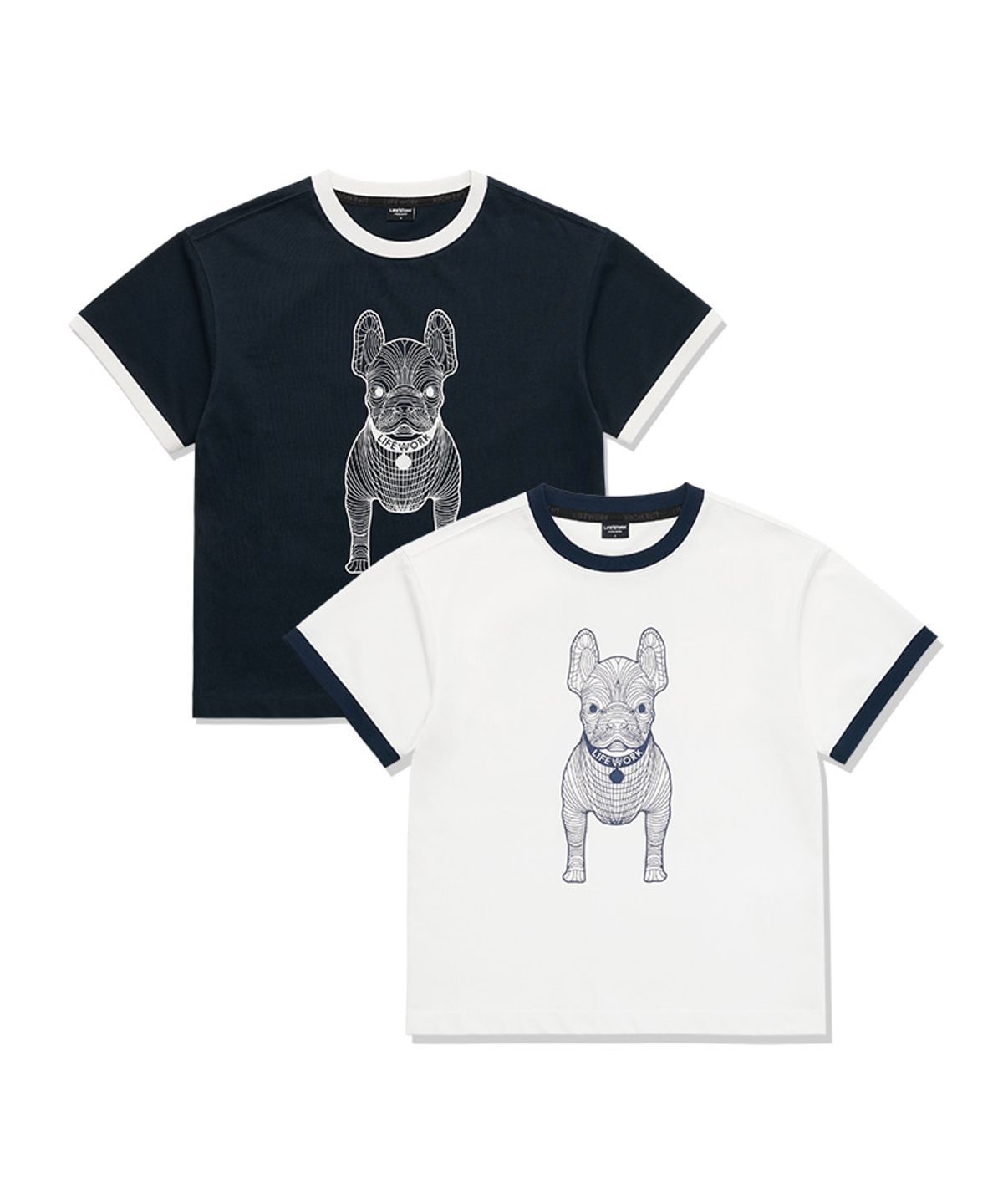 라이프워크 키즈(LIFEWORK KIDS) 키즈) 빅라독 링거 배색 반팔 티셔츠