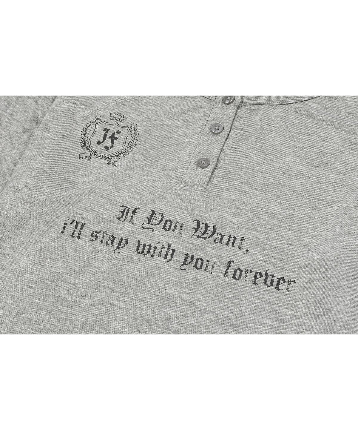 이퓨원트(IFYOUWANT) Stay Forever Henley Long Sleeve Gray