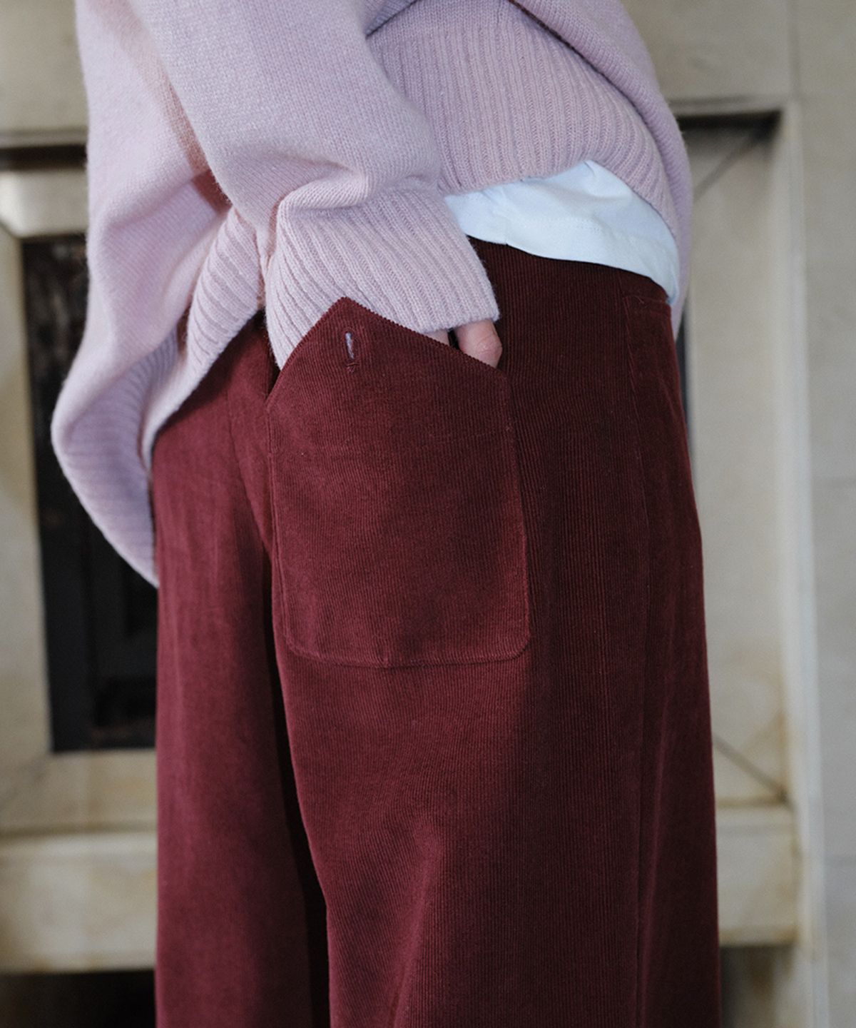 엔오르(EN OR) CORDUROY STRAIGHT PANTS - WINE