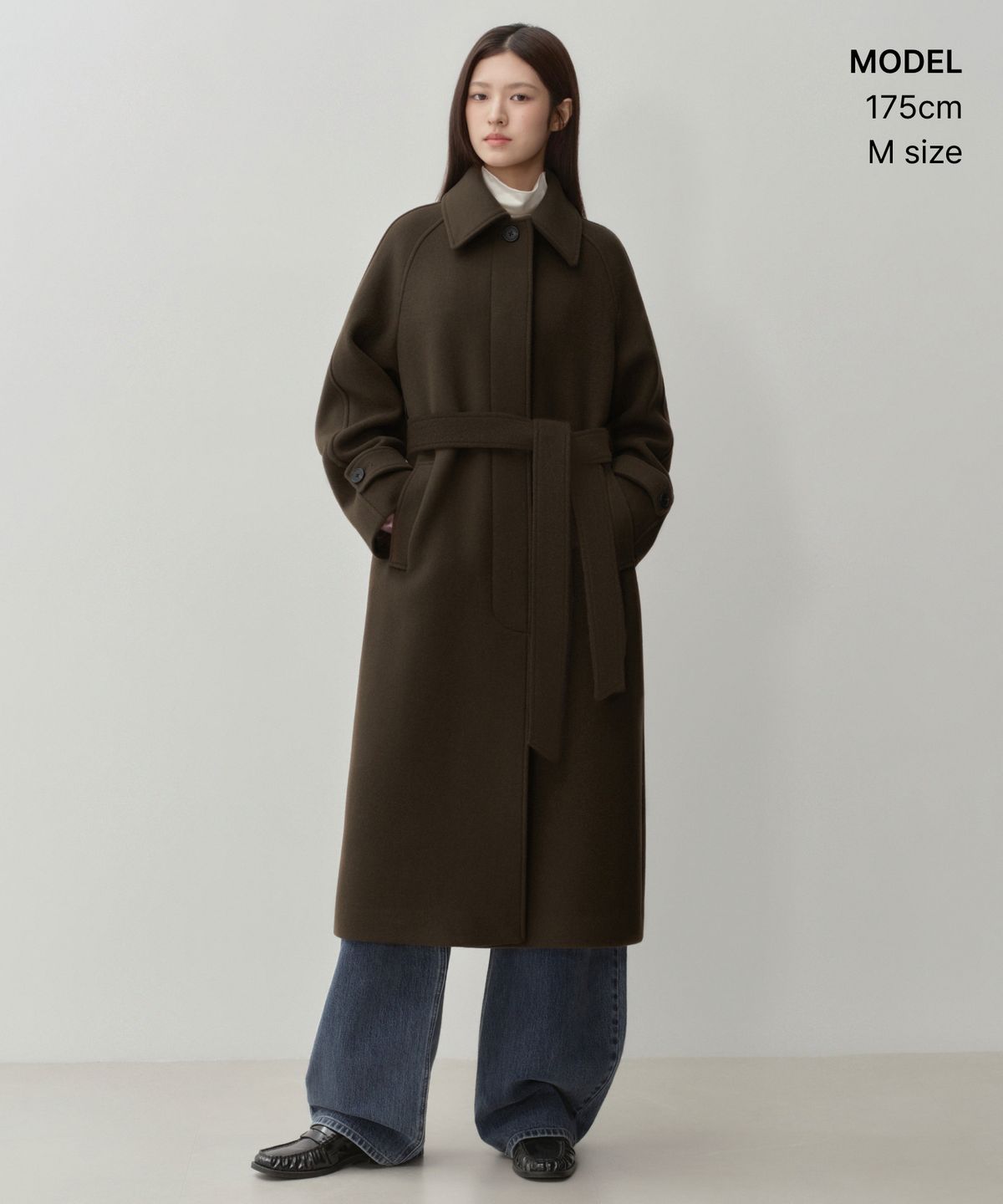 무신사 스탠다드 우먼(MUSINSA STANDARD WOMAN) 우먼즈 캐시미어 블렌드 발마칸 로브 코트 [브라운]
