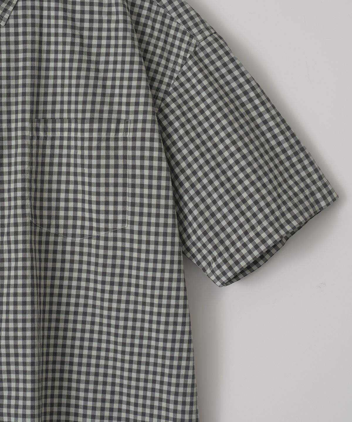 어나더 오피스(ANOTHER OFFICE) Huge Garment Gingham Check Shirt (Porcelain White)